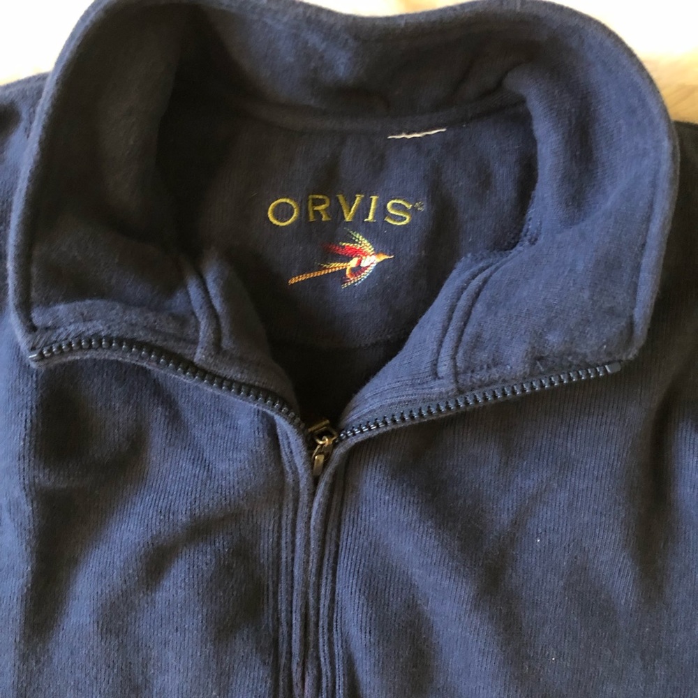Men’s Orvis Blue Pullover Jacket Size Large